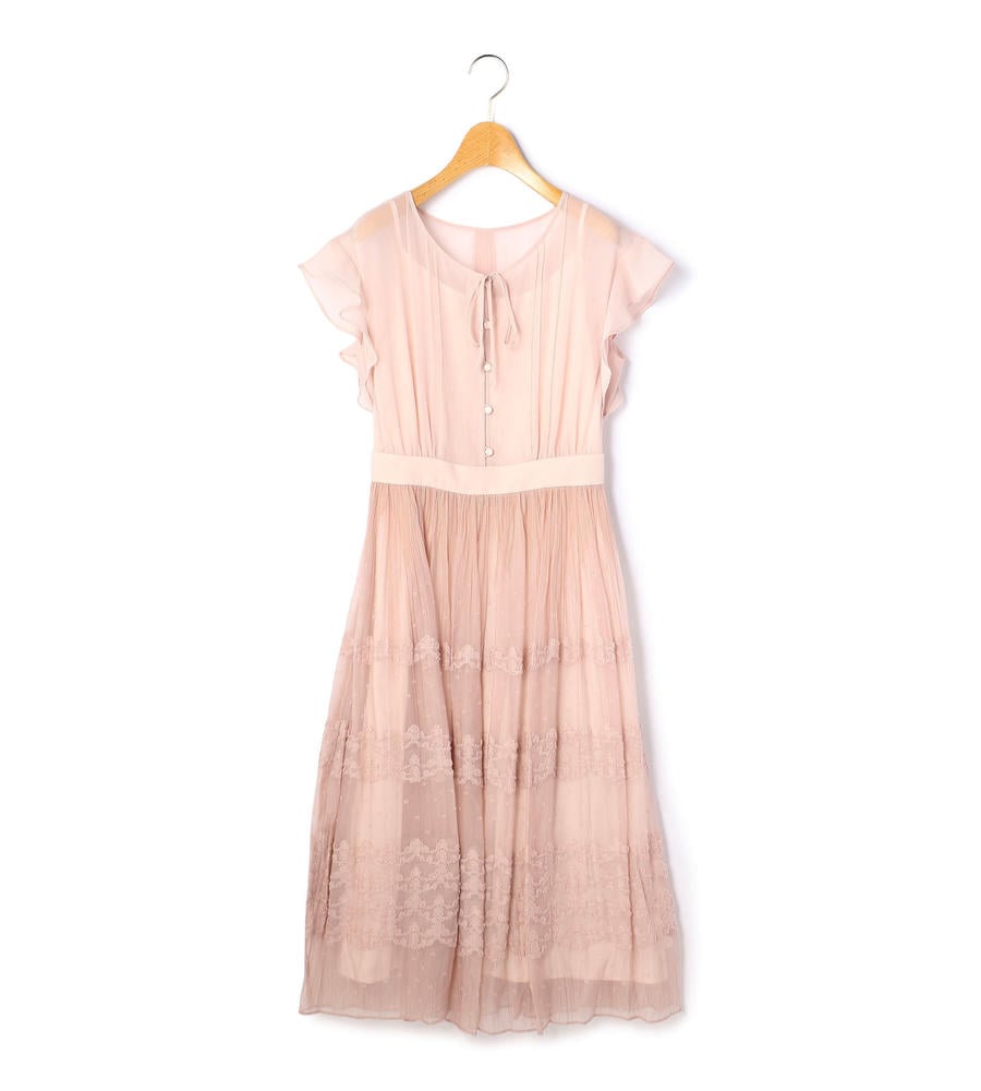 ボーダーレースジャガードワンピース ワンピース ドレス Outlet アウトレット ルック公式ファッションブランド通販サイト Look E Shop