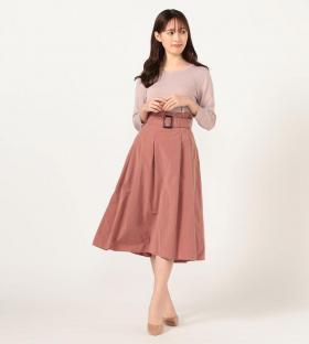 ベルト付フィッシュテールタックスカート