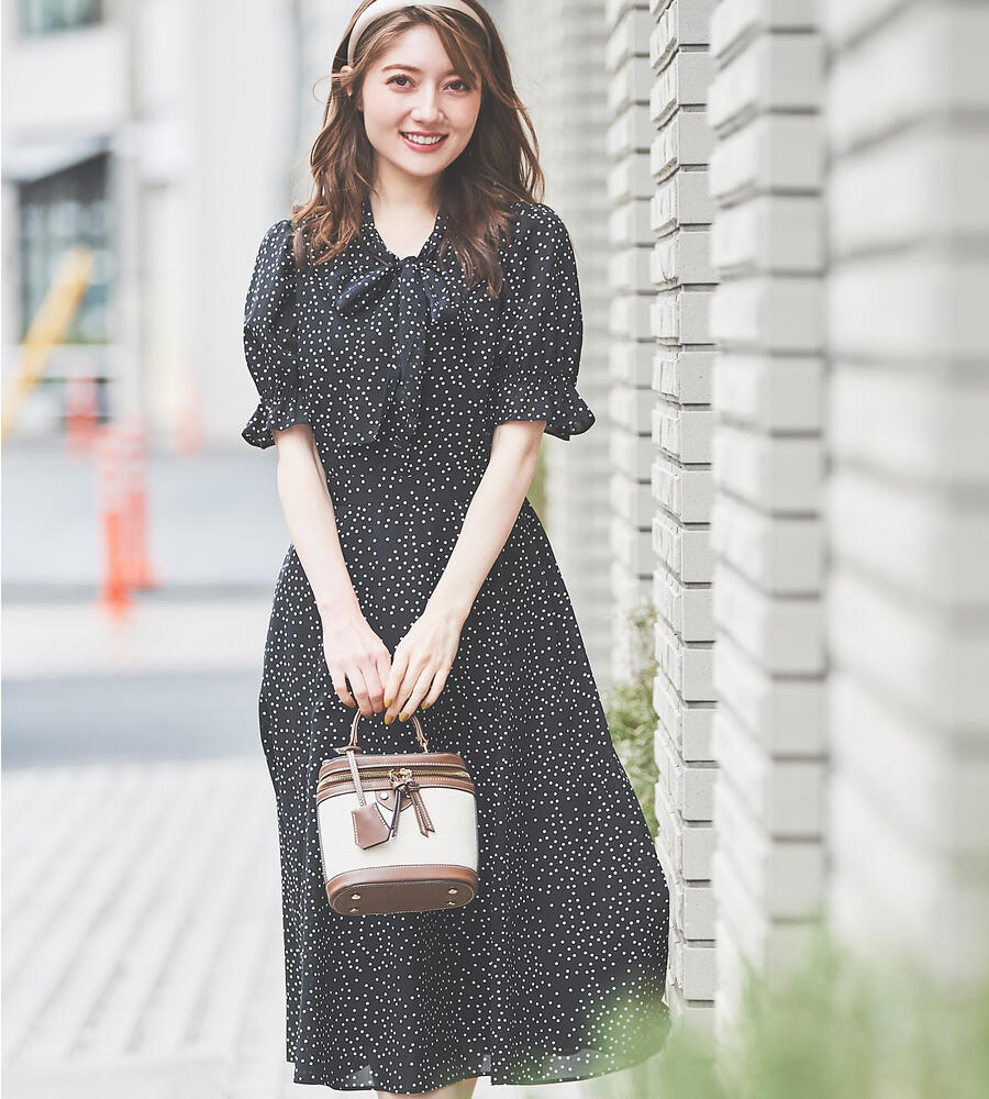 コラボ 2wayボウタイフレアーワンピース ワンピース ドレス Laisse Passe レッセパッセ ルック公式ファッションブランド通販サイト Look E Shop