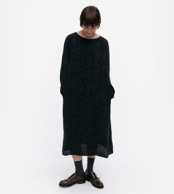 マリメッコ/ワンピース/長袖/クルーネック/M/ダークグリーン/リヨセル×ウール 人気 商品 通販ファッション - マリメッコ/ワンピース/長袖