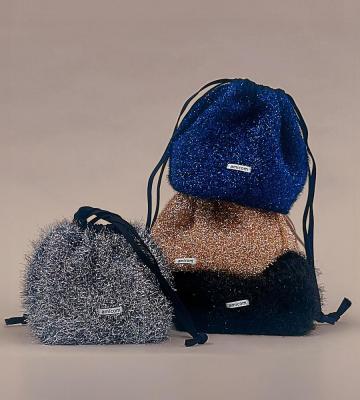 amicom GLITTER SHAGGY DRAWSTRINGS BAG