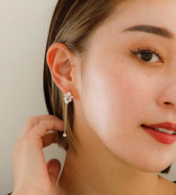 JewCas クリアフラワー ピアス