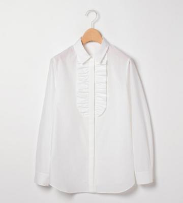 コードボーダーフリルブラウス