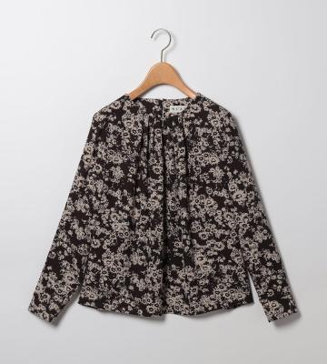 シックフラワープリントブラウス