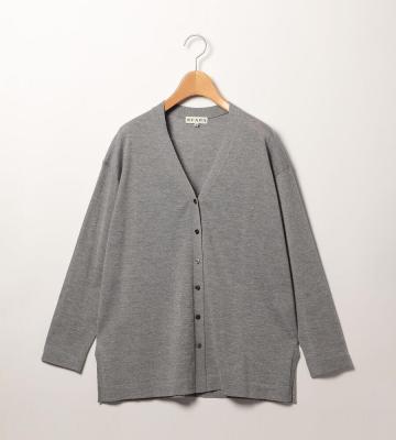 カシウールニットロングカーディガン