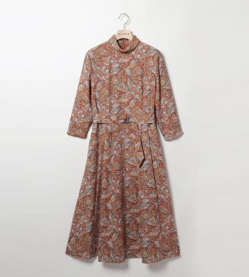 リバティペーズリー長袖ワンピース