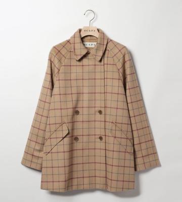 ウールチェックコート