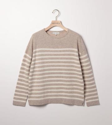 ウールボーダープルオーバーニット