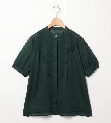 コットンローン五分袖ブラウス