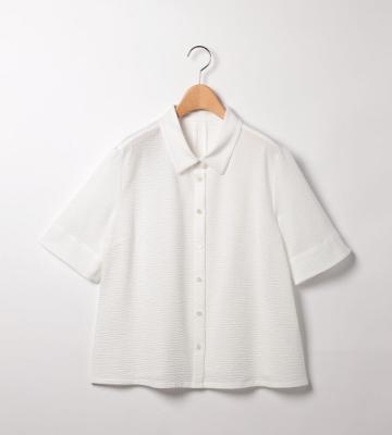 シアサッカーストライプブラウス