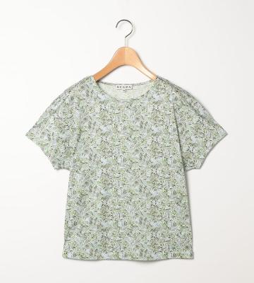 リバティリーフジャージ丸首カットソー