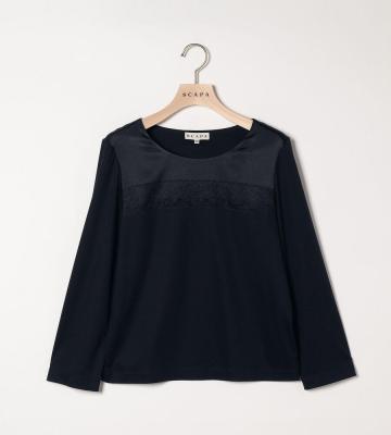 レースコンビジャージ長袖カットソー