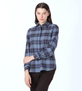 フランネルチェックブラウス