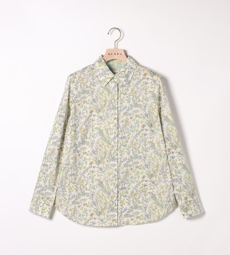 リバティフルールシャツカラーブラウス