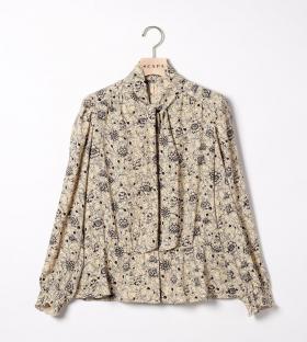 スマートフラワー長袖ブラウス