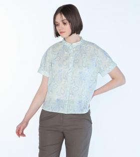 Liberty Printウェーブスタンド衿ブラウス