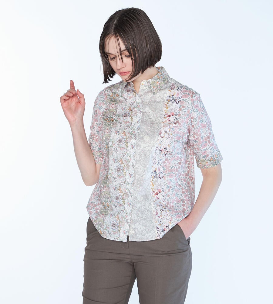 【WEB限定】Liberty Printパッチワーク3ブラウス