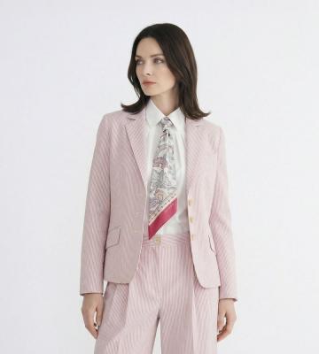 【返品交換送料無料/先行受注】サッカーストライプジャケット＜4月中旬お届け予定＞