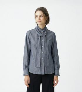 ダンガリーボータイブラウス