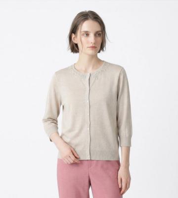 【返品交換送料無料/先行受注】エンブロイダリーニットカーディガン＜4月中旬お届け予定＞