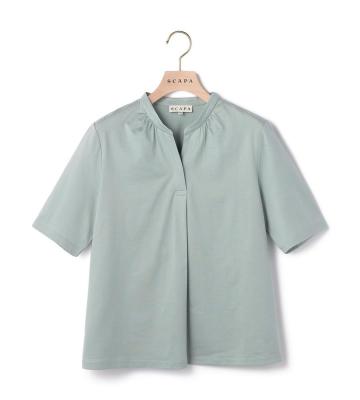 ソフトシルケット衿付きカットソー