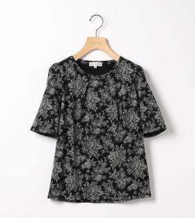 モノトーンフラワージャージカットソー