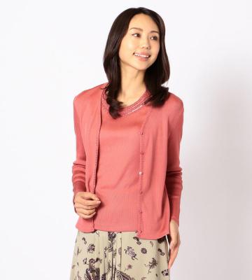 トリアセリブカットソーカーディガン