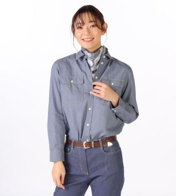 メランジコットンブラウス