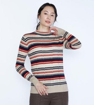 【Lサイズ】カシウールボーダーニット