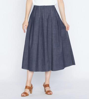 スラブシャンブレースカート