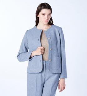 【青木裕子さん着用】ブレインツイードノーカラージャケット