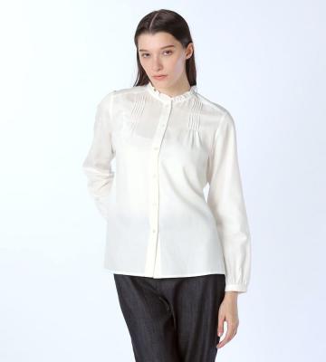 コットンツイルホワイトブラウス