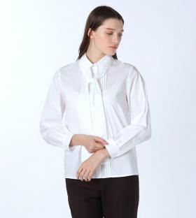 【青木裕子さん着用】コットンポプリンブラウス