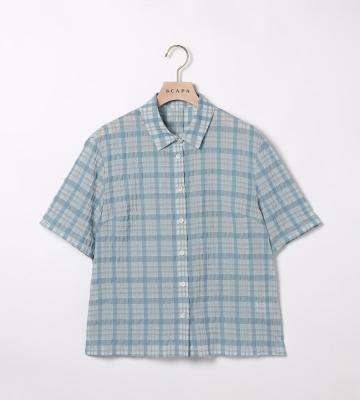 【Lサイズ】エアリーチェックブラウス