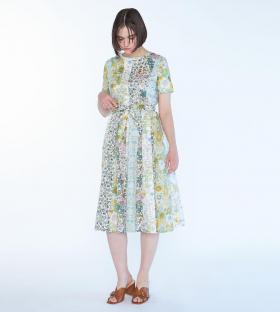 【Lサイズ】Liberty Printパッチワークワンピース
