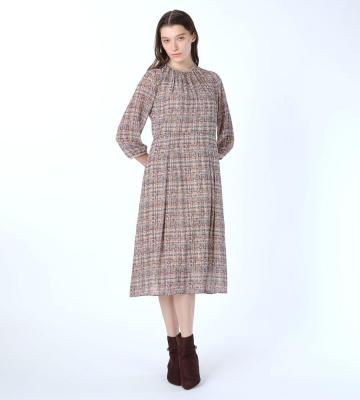 ツイードプリントワンピース