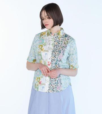 Liberty Printパッチワークブラウス