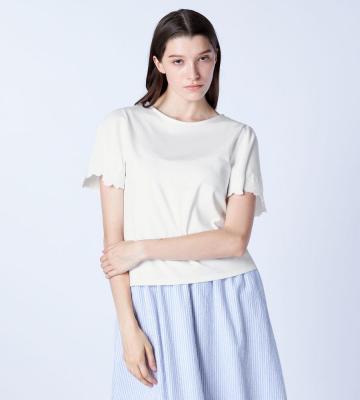 クリアエンブロフレアー袖カットソー