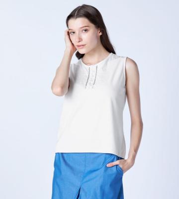 クリアエンブロノスリーブカットソー