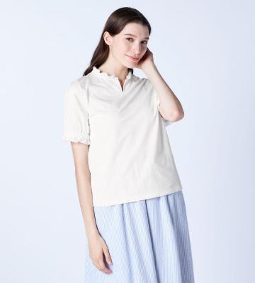 コットンリネン半袖カットソー
