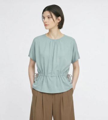 【返品交換送料無料対象/先行受注】ソフトシルケットブラウジングカットソー＜4月下旬お届け予定＞