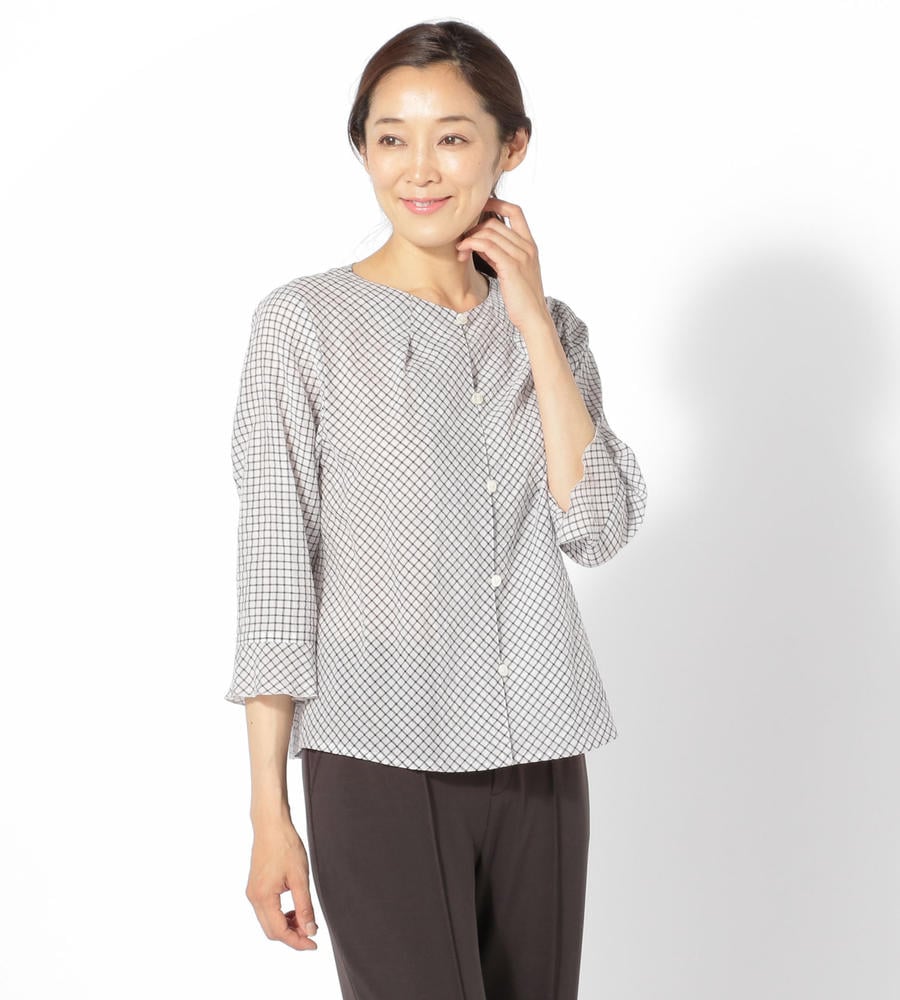 トランスチェック ブラウス ブラウス シャツ Outlet アウトレット ルック公式ファッションブランド通販サイト Look E Shop