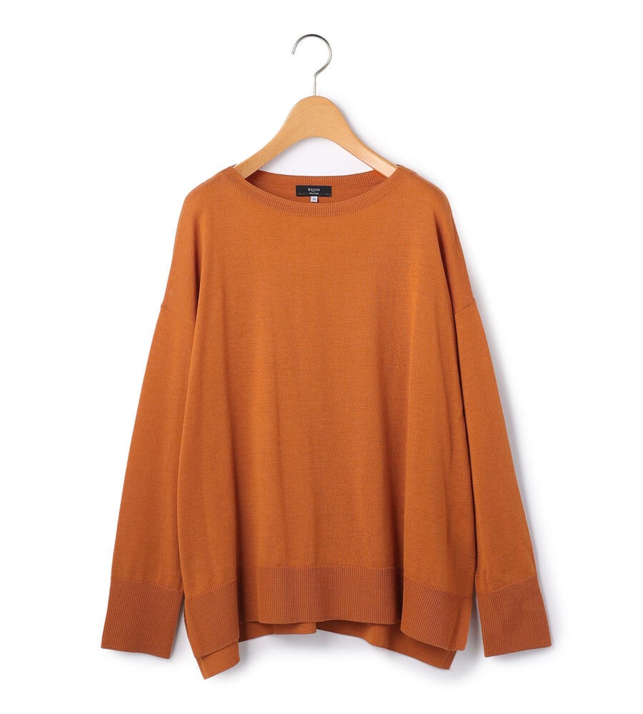 ハイゲージボートネックニット