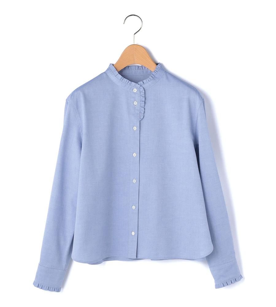 ピンオックススタンドカラーブラウス