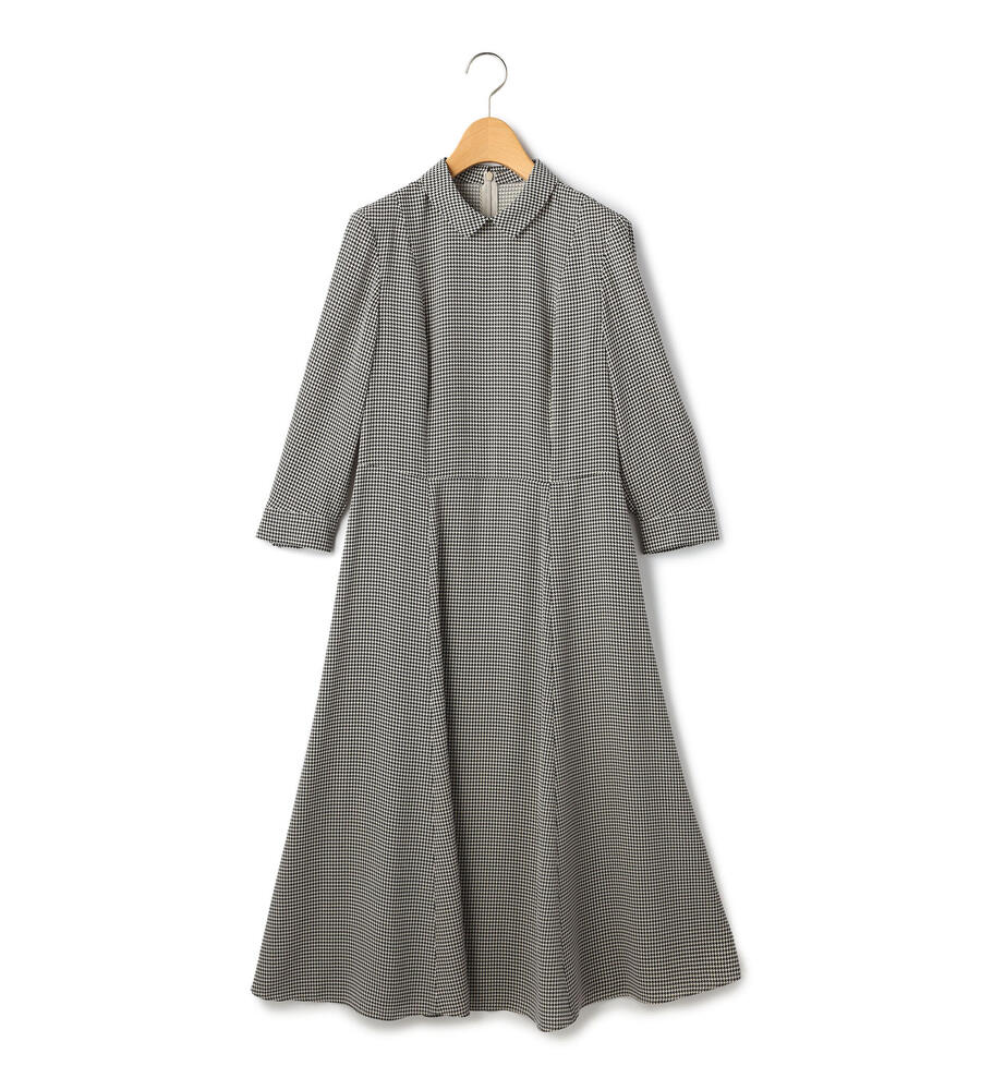 ハウンドトゥースプリントワンピース