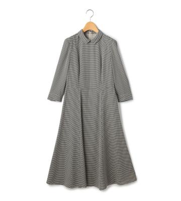 ハウンドトゥースプリントワンピース