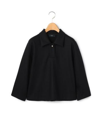 ウールジャージーポロカラーカットソー