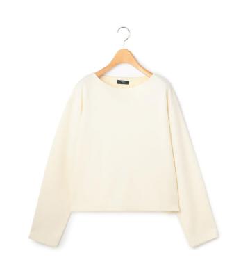 ウールジャージーボートネックカットソー