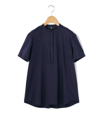 コットンスムーススタンドカラーカットソー