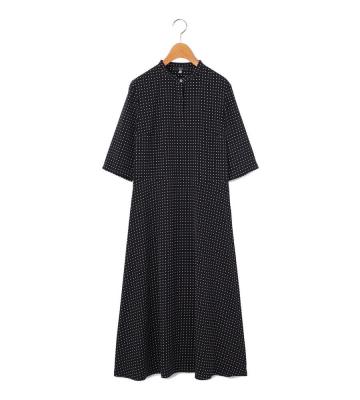 【専用】KEITH キース ロングワンピース ドット柄 フレア 七分袖 42 美品】KEITH キース ロングワンピース ドット柄 フレア 七分袖